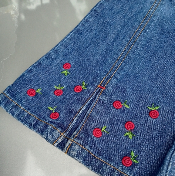 Little Girl Flair Leg Embroidered Jeans - Picture 2 of 5
